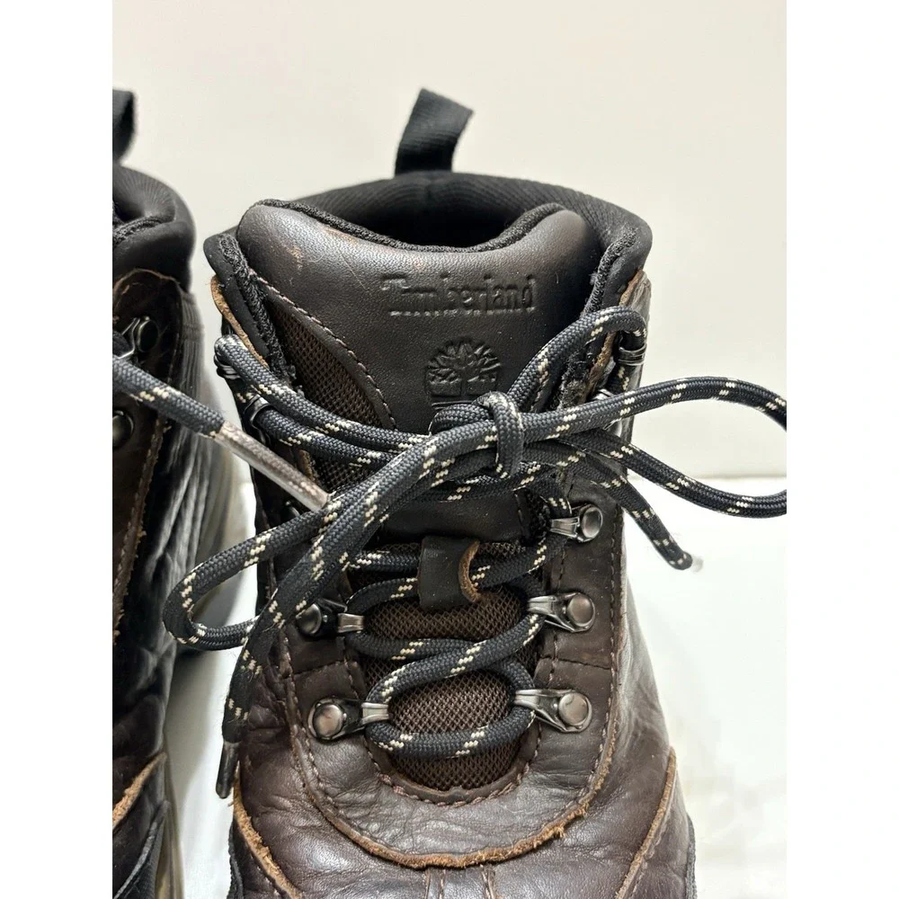Timberland Back Road Hiker Boots Brown Leather Rubber Toe Youth Boys Sz 2